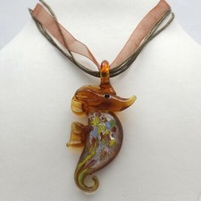 Murano Glass Seahorse Leather