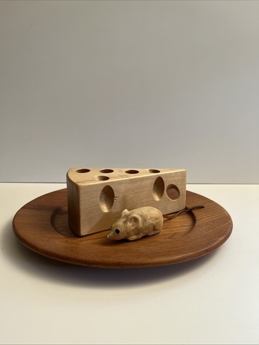 Piatto ceramica topo legno - e,
