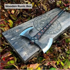 Ascia vichinga doppia testa forgiata a mano personalizzata,ascia doppia lama con fodero in pelle