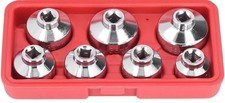 Kit Set Di Chiavi a Tazza Per Filtro Olio 7 Pz Per Chiave a Cricchetto 24-38 MM