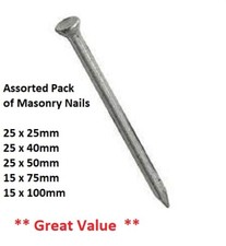 MASONRY Chiodi Confezione Mista Assortita - Muratura Pietra Mattone Calcestruzzo - CONFEZIONE da 105