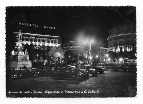 Cartolina genova notte - cartolina,
