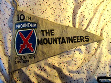 BANDIERA PENNET 10° DIVISIONE MONTAGNA ESERCITO USA SECONDA GUERRA MONDIALE