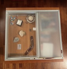 tavolino da salotto in legno e cristallo