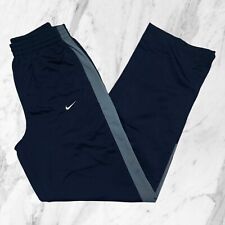 NIKE Vintage Pantaloni Tuta NUOVI Uomo Blu Strisce Laterali Orlo Zip Taglia S