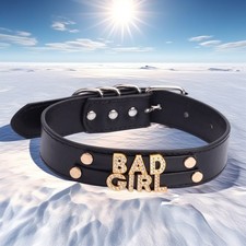 Collana girocollo PROPRIETARIA 30 MM BDSM regalo fai da te collare personalizzato pelle pu N4