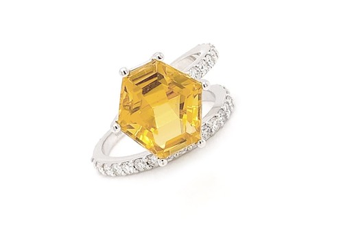 Anello oro kt - oro, esagonale