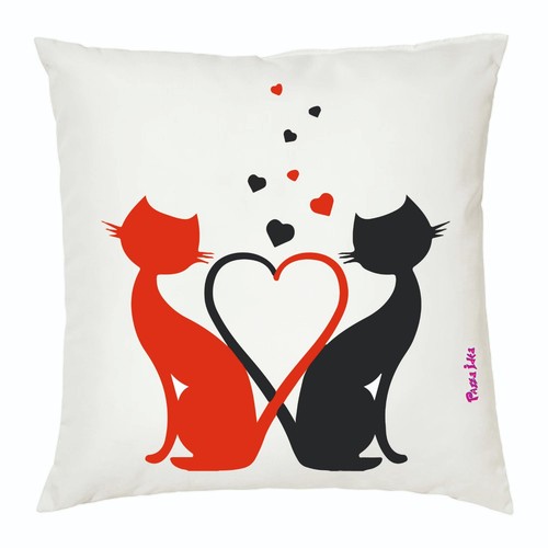 Cuscino 40x40 disegno gatto - cuscino,