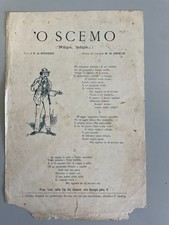 Rarissimo spartito musicale 'O scemo Canzone Napoli