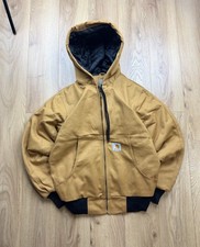 Giacca da lavoro Carhartt Brown Duck Canvas - con cappuccio, resistente, zip davanti piccola