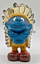 SMURF PUFFO CAPO INDIANO 20144 SCHLEICH PEYO VINTAGE 1981 PUFFI HONG KONG