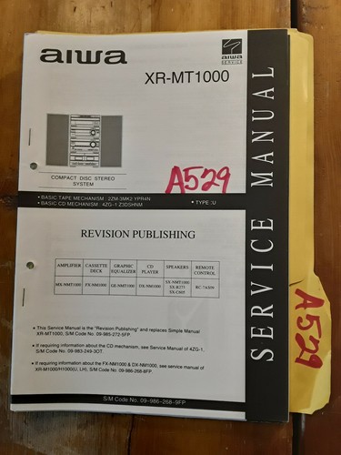 Aiwa mt1000 manuale di - xr-mt1000,