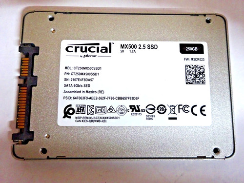 Ssd crucial 250 - 250, gb