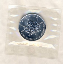 Moneta canadese 1 oz argento 5
