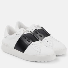 Valentino Garavani Sneaker Donna Aperta in Pelle, Bianco/Nero, TAGLIA: 37