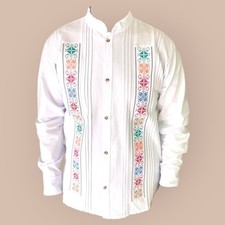 Guayabera messicana per uomo, taglia M, tessuto di cotone