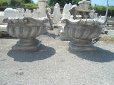 COPPIA DI VASI PER PIANTE E FIORI IN CEMENTO MARMO PIETRA DA GIARDINO ESTERNO