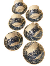 Royal Wessex, Servizio 6 tazze, Blue china, scene di campagna, Made in England