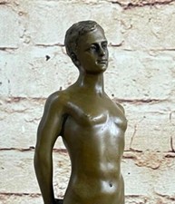 Firmato Originale Europeo Fatto Buff Nude Maschio Gay Bronzo Caldo Ghisa Figura