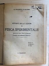 QUIRINO MAJORANA appunti delle sue lezioni, Università 1926 FISICA SPERIMENTALE