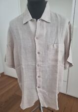 Camicia uomo taglia M in lino manica corta colore beige regular primavera estate