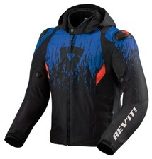 GIACCA JACKET MOTO REV'IT QUANTUM 2 H2O BLACK NERO BLU IMPERMEABILE TG S