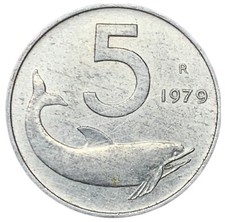 5 LIRE 1979 - DELFINO E TIMONE