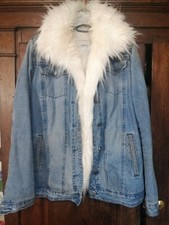 Only Jeans giacca donna pelliccia ecologica bianca Jacket Xs denim chiaro 