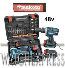 Trapano Avvitatore a Doppia Batteria Omaggio Litio a Percussione 48V Valigia NEW