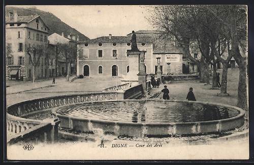 Cpa digne cour - digne,, arès