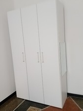 ARMADIO TRE ANTE LACCATO BIANCO CON SPECCHIO LATERALE