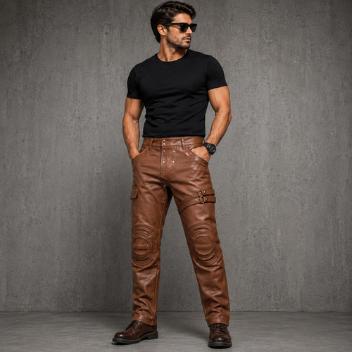 Pantalone uomo pelle stile