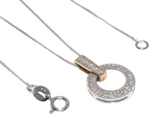 Collana In Oro Bianco 9ct Con