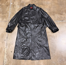 Trench cappotto pelle nero 424