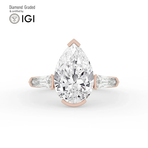 Anello trilogy diamante - diamante, pera