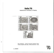 Repubblica 1976 foglietto pubblicitario Italia 76 firmato Giulio Bolaffi nuovo
