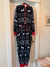 Pigiama Tipsy Elves Renna Pile Pezzo Unico con Cappuccio Pigiama Adulto Tg XL Navy