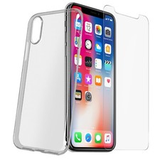 COVER per IPHONE X 8 7 6S SE 2020 CUSTODIA IN TPU + PELLICOLA VETRO TEMPERATO  