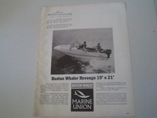 advertising Pubblicità 1974 MARINE UNION BOSTON WHALER REVENGE