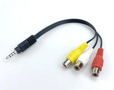 Cavo adattatore audio video Stereo AV 3 RCA femmina a Jack 3.5 mm stereo / 15cm