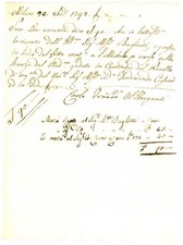 1792 MILANO Stanze in via ROVELLO del marchese CUSANI