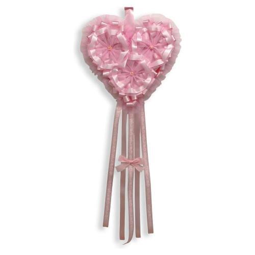 Fiocco nascita cuore rosa - rosa, in