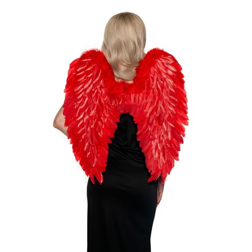 Rosso ali piumate adulto - rosso,