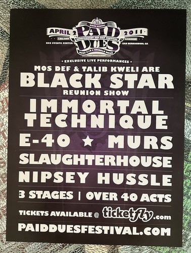 Poster paid dues hip - dues, hop