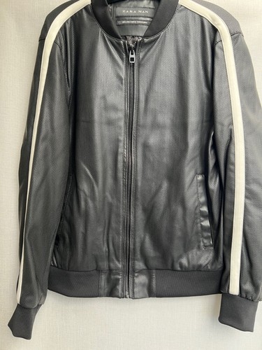 Men zara man black faux - man,