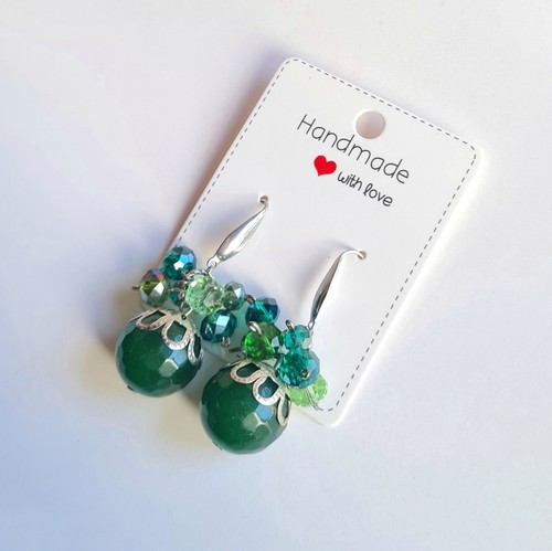 Orecchini pietre agata verde - , e