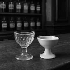 Coppia Antichi Lavaocchi Bagni Oculari 1900 Antiquariato Medico Wunderkammer