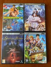 LOTTO PC DVD ROM RUNAWAY2-JACK KEANE-SHERLOCK HOLMES-DRACULA ORIGIN - italiano