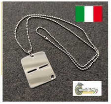 Collana piastrina miilitare riconoscimento Esercito Italiano acciaio originale  