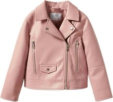 Giacca bambina in pelle rosa
